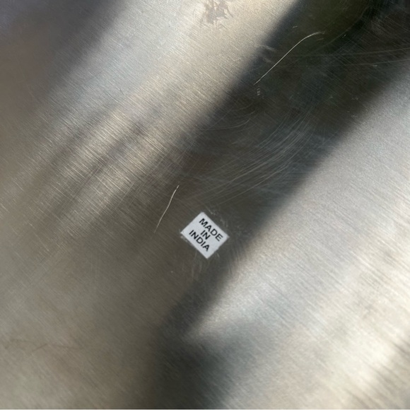 Equestrian Horse-bit Metal/Leather Handles Oval Nickel-like Serving Tray#1110251 - Picture 9 of 12